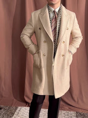 Vintage men's wool herringbone coat, view 5 - MRSLM