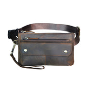 Men's leather phone and camera chest bag, view 3 - MRSLM