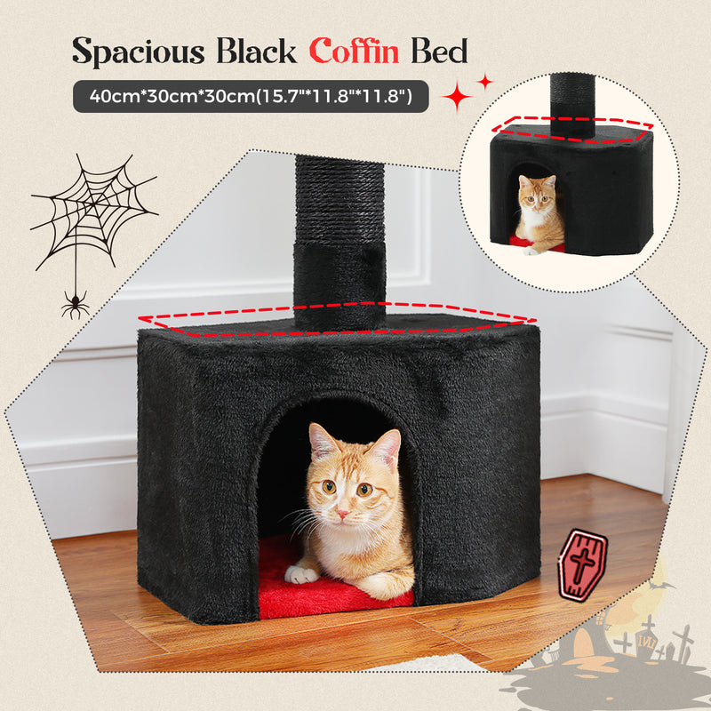 adjustable gothic cat tree tower, view 6 - MRSLM