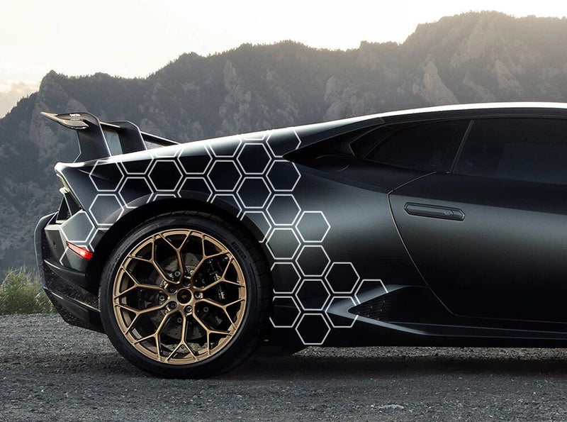 universal honeycomb car vinyl decal set, view 3 - MRSLM