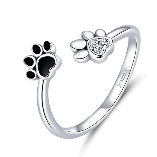 pet paw print silver jewelry set - MRSLM