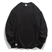solid color long sleeve sweatshirt, view 4 - MRSLM