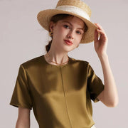 silk o-neck summer tee, view 2 - MRSLM