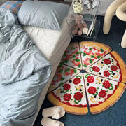 Fluffy tufted pizza bath mat, view 5 - MRSLM
