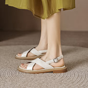 low heel leather gladiator sandals, view 9 - MRSLM