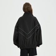 men's reflective striped hip hop jacket, view 9 - MRSLM