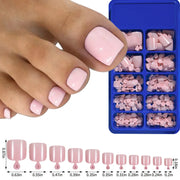 pink and red press-on toenails, view 4 - MRSLM