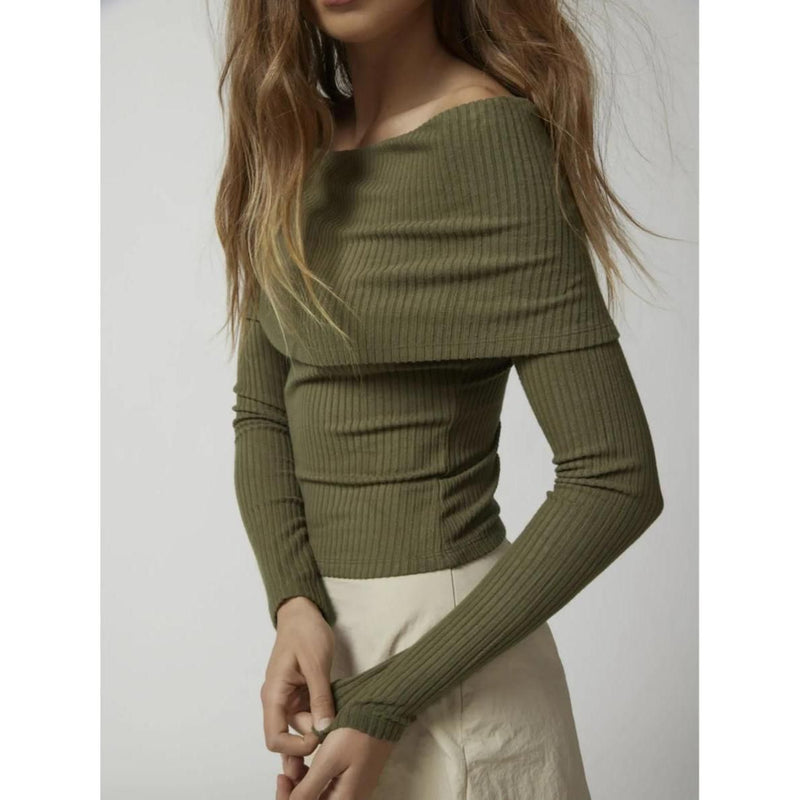off-shoulder knit sweater, view 21 - MRSLM