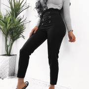 lace button slim pants, view 4 - MRSLM