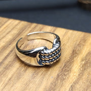 retro distressed twist sterling silver ring - MRSLM