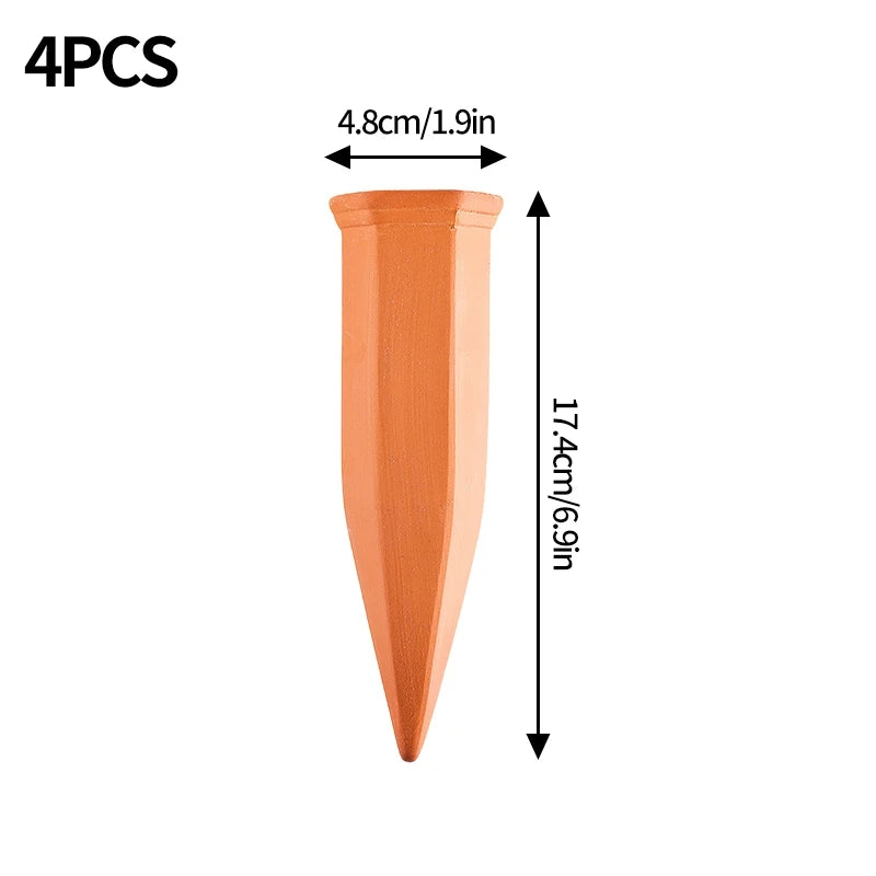 4-piece terracotta plant watering spikes, view 2 - MRSLM