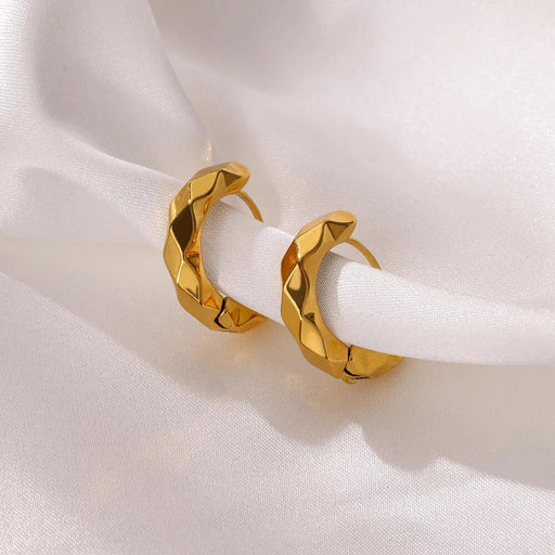 round gold stainless steel earrings - MRSLM