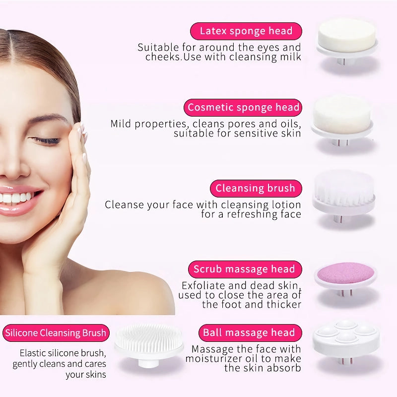 5-in-1 electric facial cleansing brush, view 5 - MRSLM