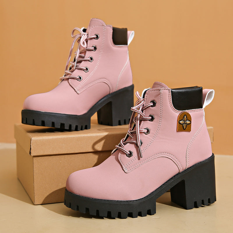 Chunky heel Martin boots, view 6 - MRSLM