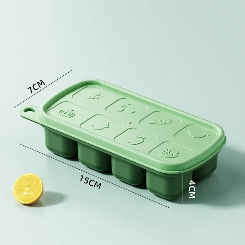 compact silicone ice cube tray with lid, view 4 - MRSLM