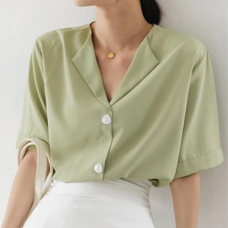 summer casual green shirt - MRSLM