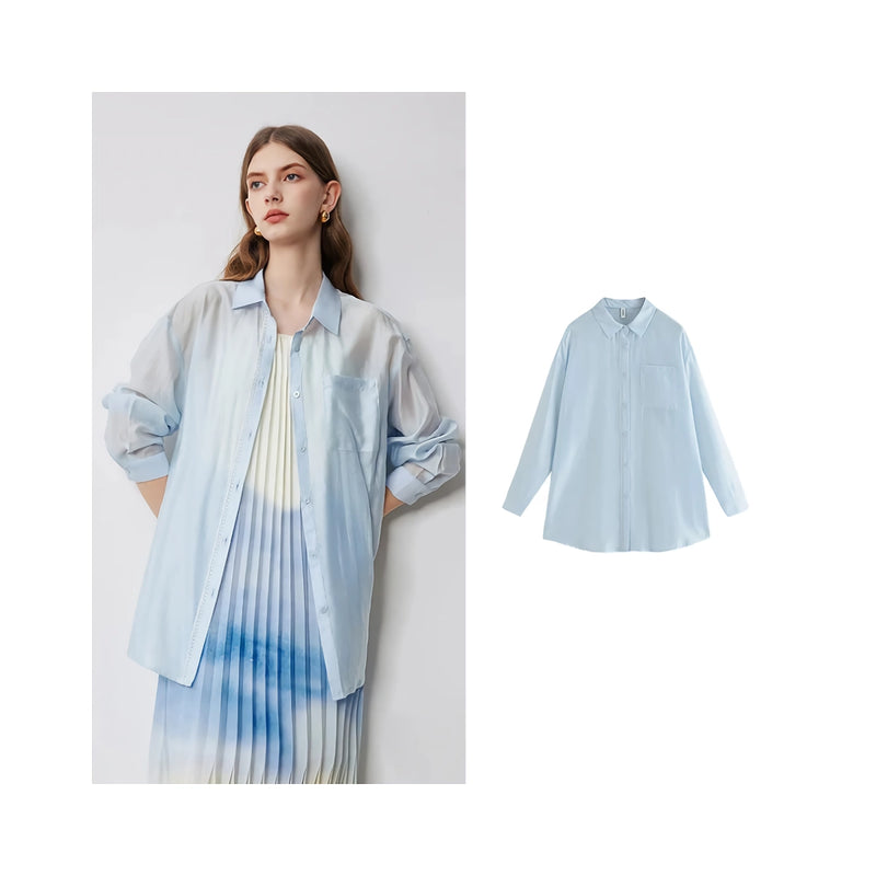 women's turn down collar office blouse, view 3 - MRSLM