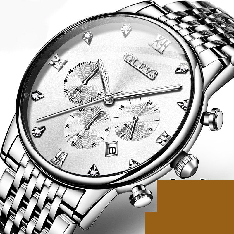 men's chronograph quartz watch night light, view 4 - MRSLM