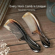 natural ox horn fine tooth comb, view 7 - MRSLM