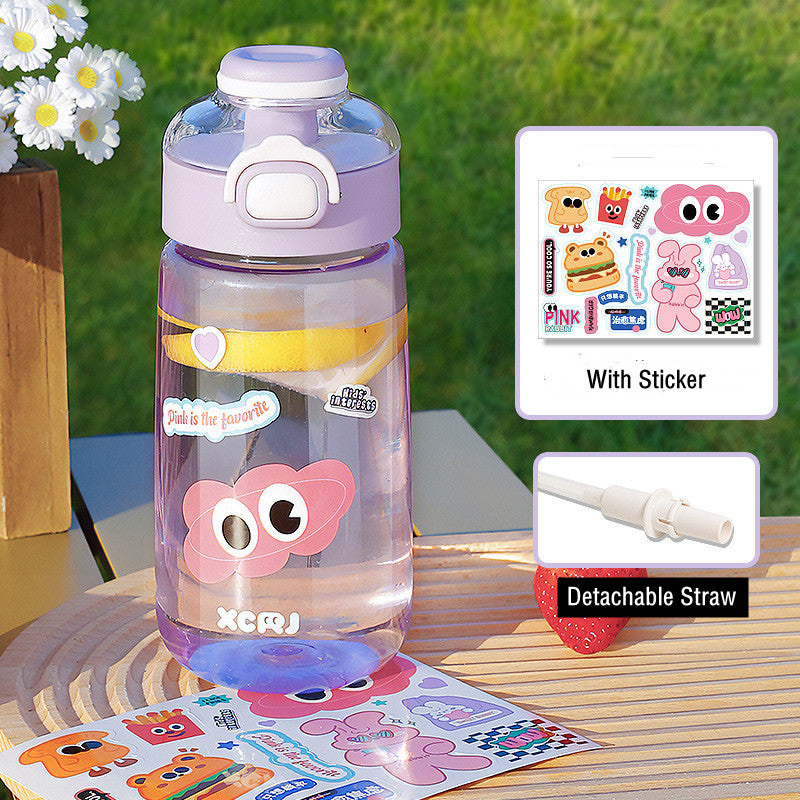 700ml plastic water bottle with straw, view 4 - MRSLM