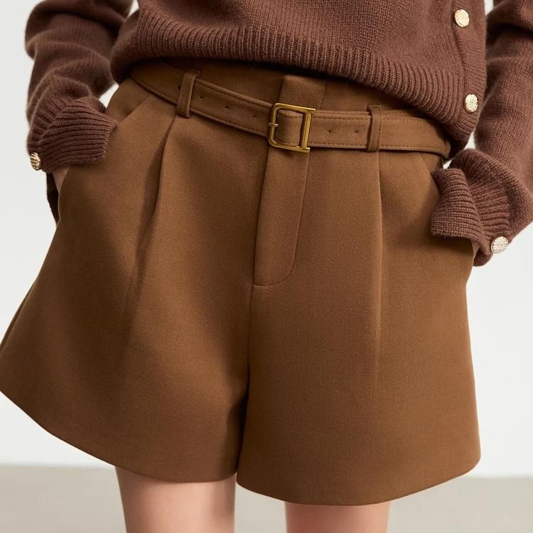 winter casual shorts with belt, view 9 - MRSLM
