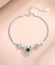 s925 silver heart projection bracelet, view 7 - MRSLM