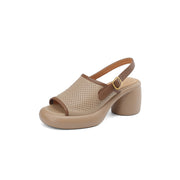 sheepskin platform sandals, view 11 - MRSLM