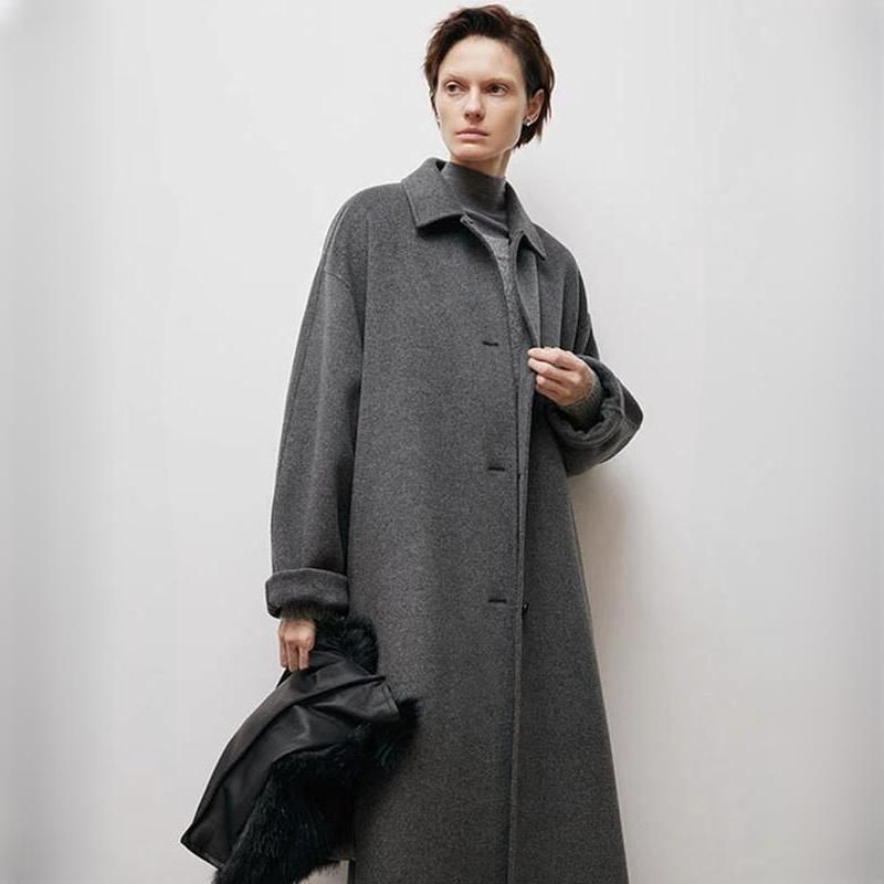 Woolen overcoat with sash - MRSLM