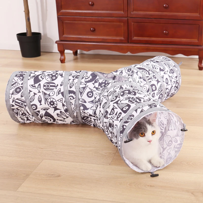 foldable pet cat tunnel, view 3 - MRSLM