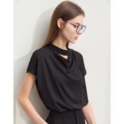Solid chiffon blouse, view 3 - MRSLM
