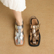 square toe chunky heel gladiator sandals, view 18 - MRSLM