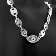 925 silver eye ring couple necklace, view 2 - MRSLM