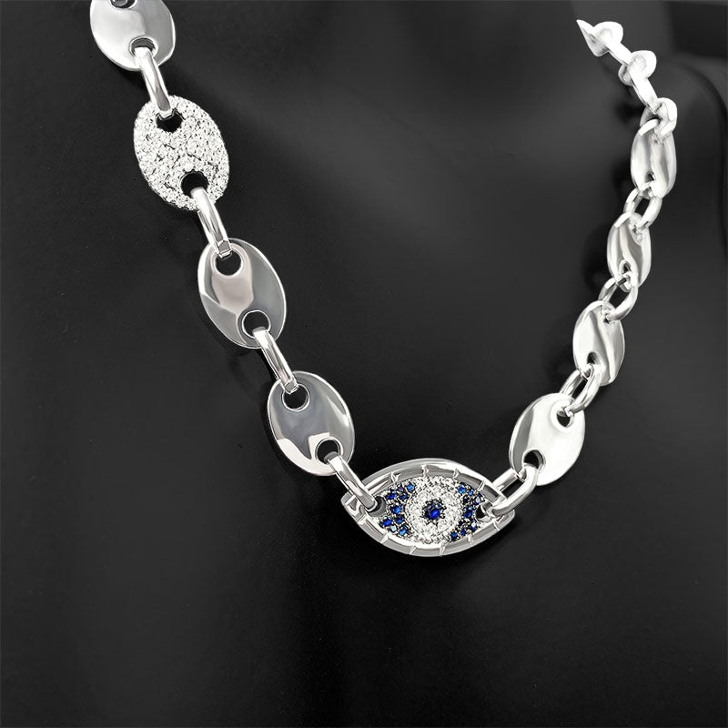 925 silver eye ring couple necklace, view 2 - MRSLM