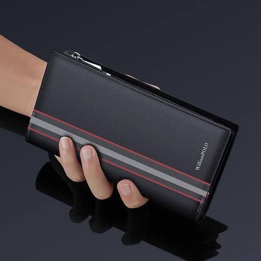 Long leather men's wallet with phone pocket - MRSLM