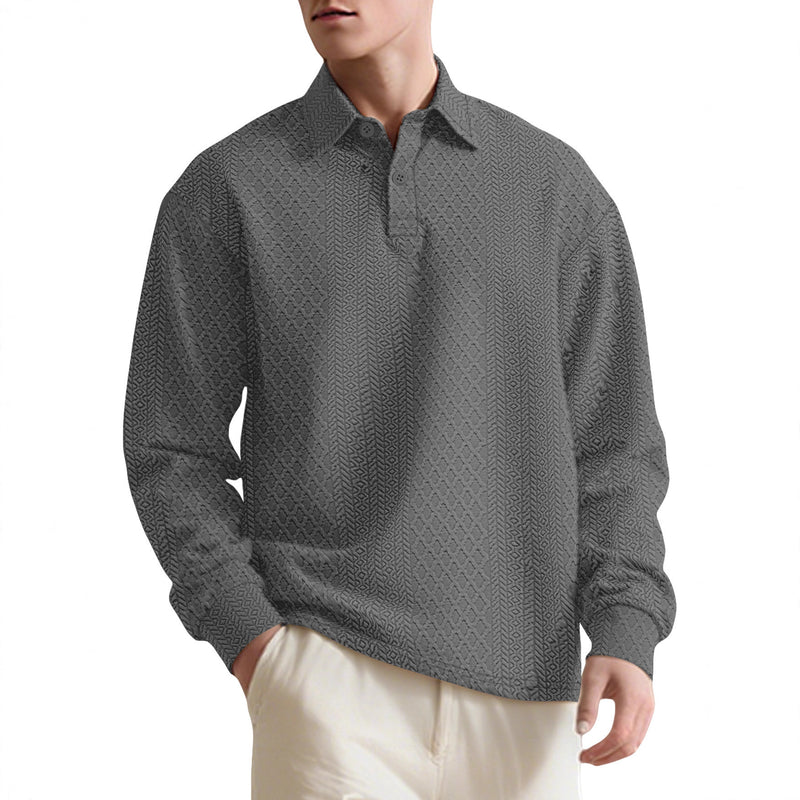 men's jacquard polo sweater, view 5 - MRSLM
