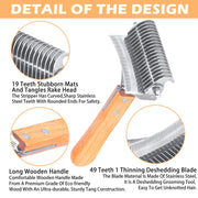 3-in-1 deshedding dog rake brush, view 3 - MRSLM