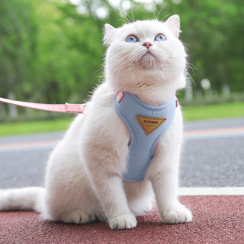 soft mesh cat and dog vest harness with leash, view 8 - MRSLM