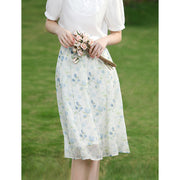 floral chiffon midi skirt, view 2 - MRSLM