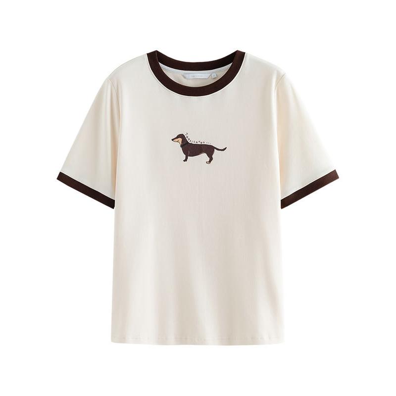 animal print cotton tee, view 2 - MRSLM