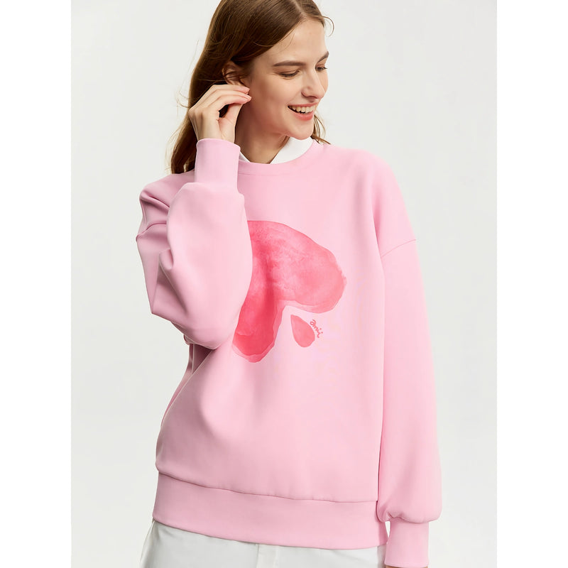 Women's heart print pullover, view 7 - MRSLM