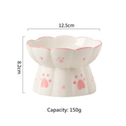 elevated ceramic pet food bowl, view 2 - MRSLM