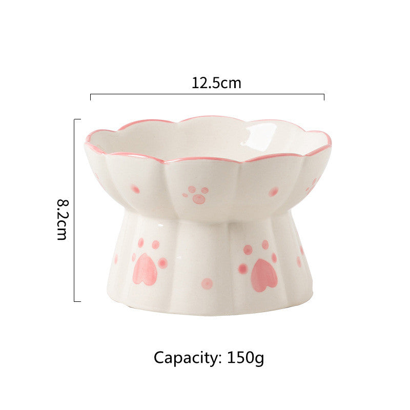 elevated ceramic pet food bowl, view 2 - MRSLM