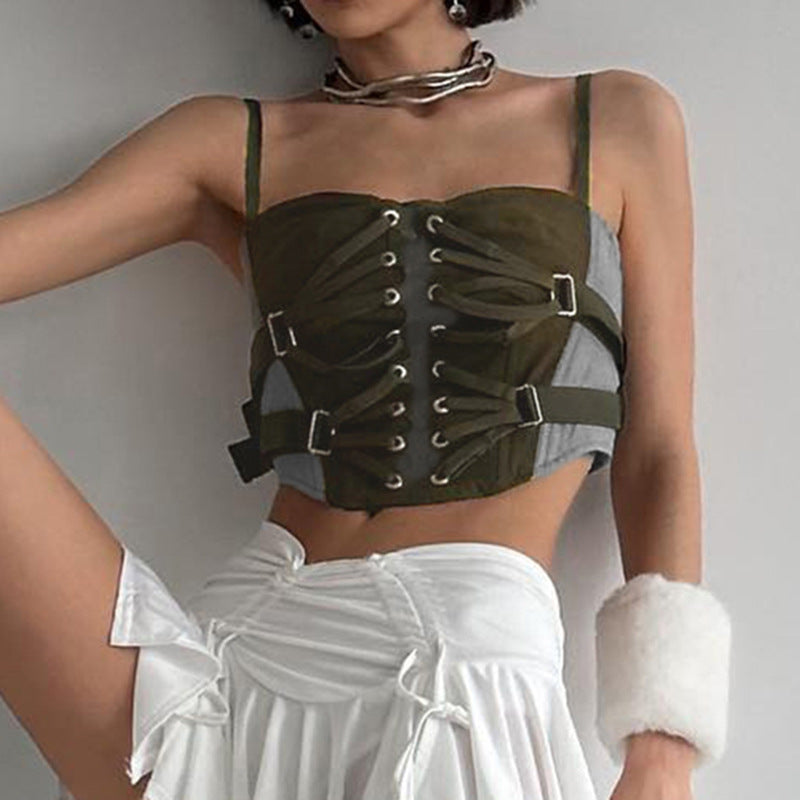 Retro Mechanical Style Deconstructed Split Camisole