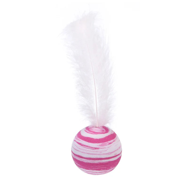 striped ball interactive cat toy, view 2 - MRSLM