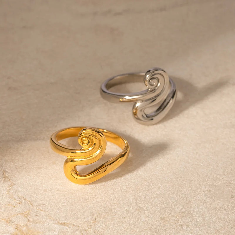 rustic gold open ring, view 6 - MRSLM