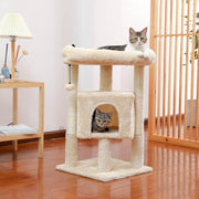 cat tree tower with perch and hammock, view 3 - MRSLM