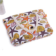 canvas beach tote bag with shell print, view 5 - MRSLM