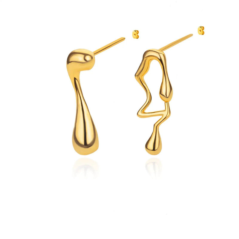 liquid stud earrings, view 3 - MRSLM