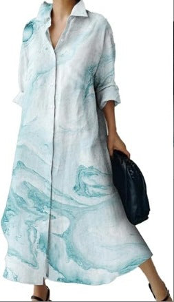 women's loose printed dress, view 6 - MRSLM