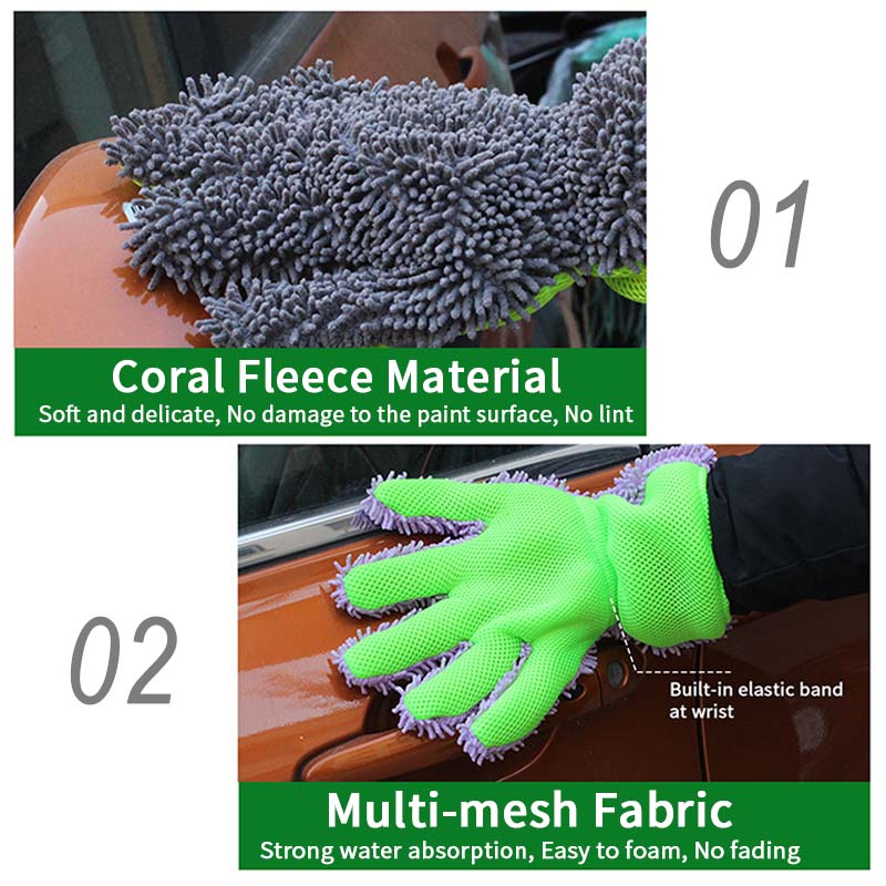 double-sided microfiber car wash gloves, view 6 - MRSLM